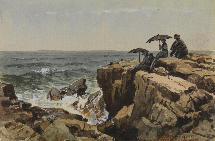  William Trost Richards, Morning at Rough Point, Newport, 1877. Watercolor and Chinese white on paper. Gift of Dorrance H. Hamilton in memory of Samuel M.V. Hamilton, 2008.5.19.