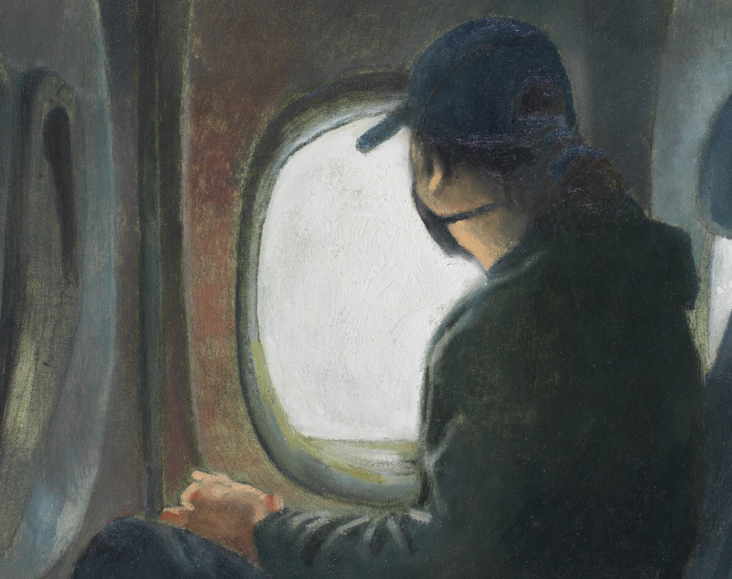 Detail of Woman at the Window by Taylor Larsen, Oil on canvas, 2021