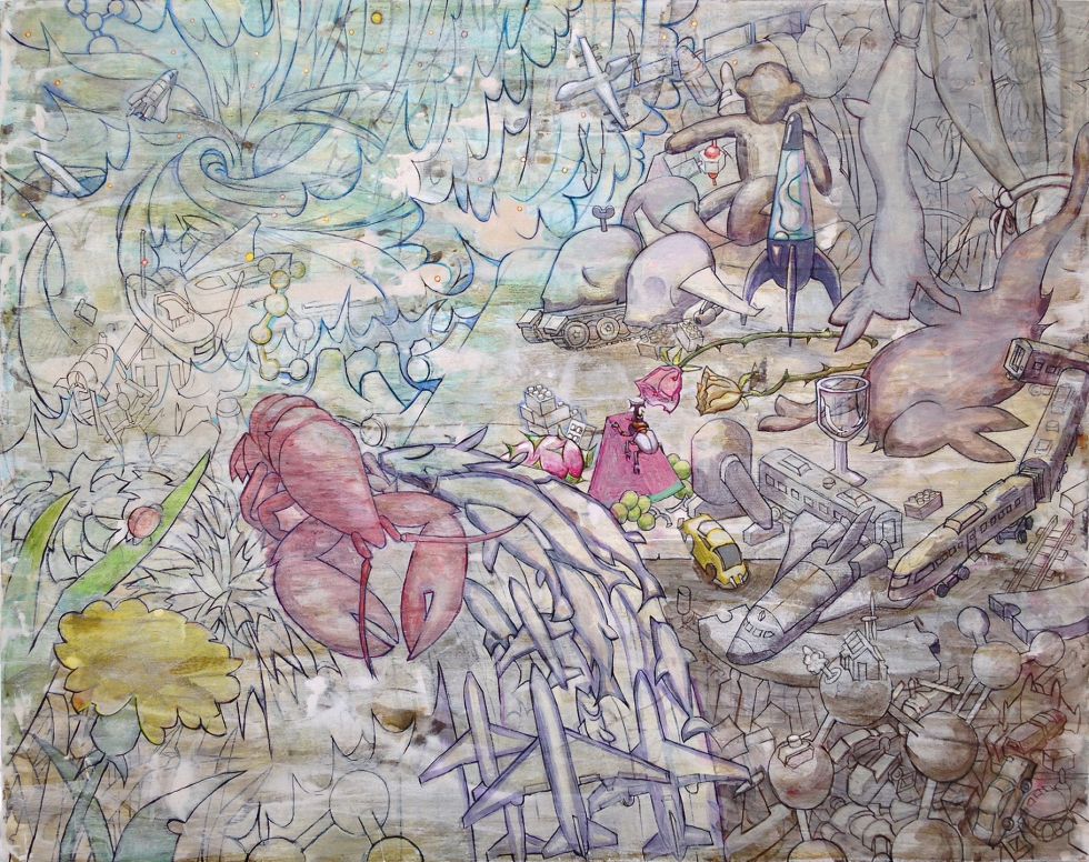 Hiro Sakaguchi, Toy Vanitas, 2016, oil on canvas. 40 x 50 in. Image courtesy of the artist. media_format