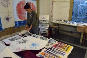 Students sell their prints at the Annual Print Sale.  