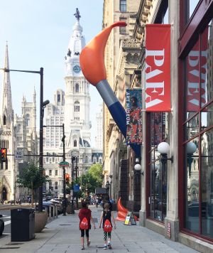 PAFA visitors walking on the Avenue of the Arts