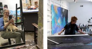 Studio Shots of Sarah McEneaney and Diane Burko