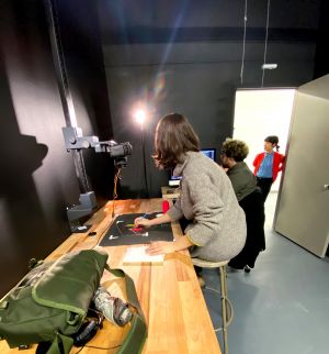 Students in stop-motion studio