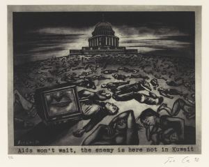 Aids won't wait, the enemy is here not in Kuwait by Sue Coe