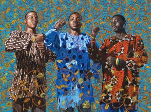 Kehinde Wiley's painting Three Wise Men Greeting Entry into Lagos