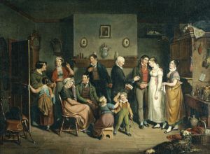 A painting by John Lewis Kimmel of a country wedding captures the ritual and material culture of this important day in the life of a comfortably well-off American family in 1814. 