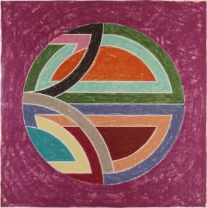 Frank Stella geometric print,  Sinjerli Variation Squared with Colored Ground I