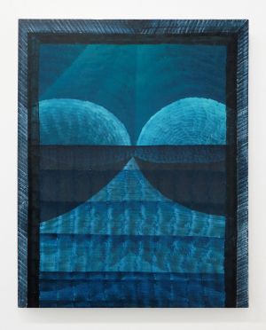 Untitled (A Mind In a Field of Time) - blue abstract painting by Patrick Maguire