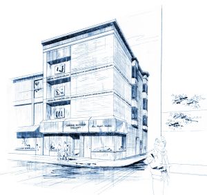 Gross McCleaf Gallery's Exterior Rendering ca. 1985