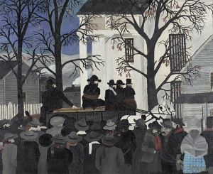 painting by Horace Pippin, "John Brown Going To His Hanging"