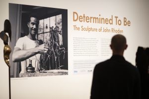 Label for Determined to Be: The Sculpture of John Rhoden