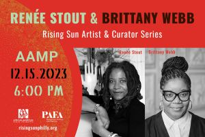 event graphic with bio photos of Renee Stout and Brittany Webb