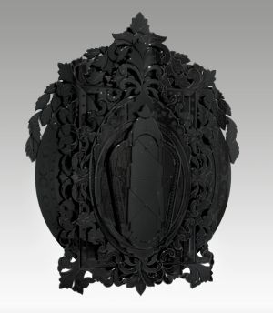 Fred Wilson, I Saw Othello's Visage in His Mind, 2013, Murano glass and wood, 64 in. × 51 1⁄2 in. × 7 in. (162.6 × 130.8 × 17.8 cm) irreg., Smithsonian American Art Museum, Museum purchase through the Luisita L. and Franz H. Denghausen Endowment, 2019.8, © 2013, Fred Wilson 