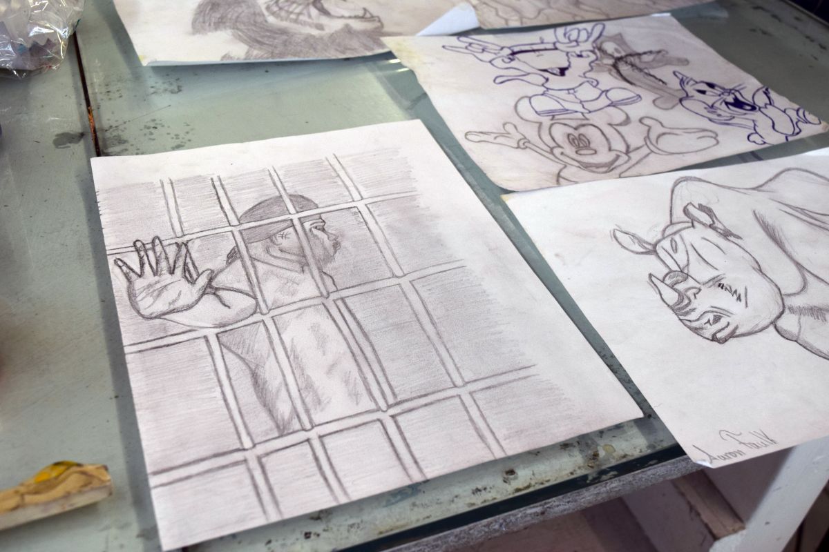 A drawing by a participant in the Mural Arts Restorative Justice program.