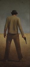 Put a Gun in His Hand, 2014, Oil on panel, 81 x 37 in.