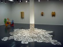 Astrid Bowlby, Pollyfox, ink on cut paper, collage