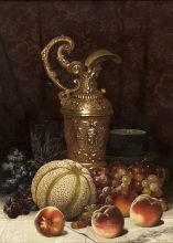 William Mason Brown, Fruit and Art Objects, ca. 1888, Oil on canvas, 22 1/16 x 16 3/16 in., Joseph E. Temple Fund, 1889.1