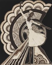 Eldzier Cortor, Dance Composition No. 34, 1980s, Etching, aquatint and flatbite on cream wove paper, 17 1/2 x 14 1/8 in., Gift of the artist in memory of Sophia R. Cortor, 2013.18.17