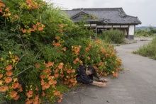 Eiko Otake, Eiko in Fukushima, Yaburemachi, 23 July 2014, No. 442, photo by William Johnston
