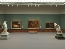 Installation View of A New Look featuring Samuel F. B. Morse's Gallery of the Louvre, 1831-33, Terra Foundation for American Art