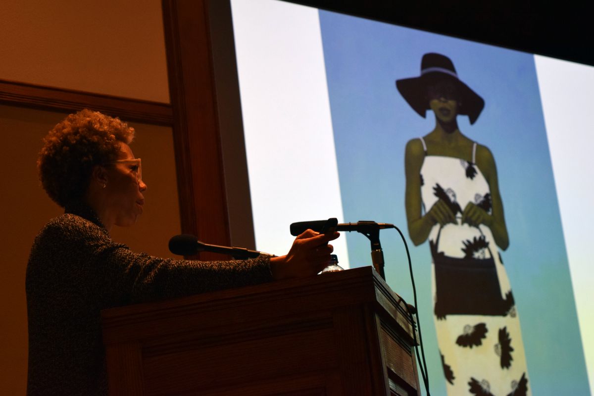 Amy Sherald gives a talk as part of the Visiting Artists Program.