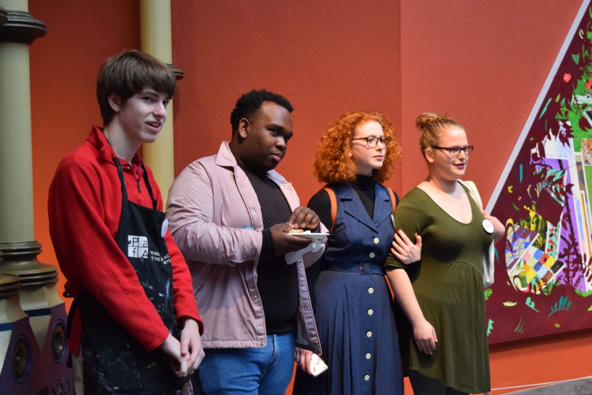 Members of PAFA's Youth Council at the exhibition's opening reception.