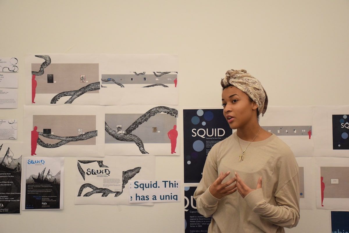 Tamia Alston-Ward presents their design proposal.