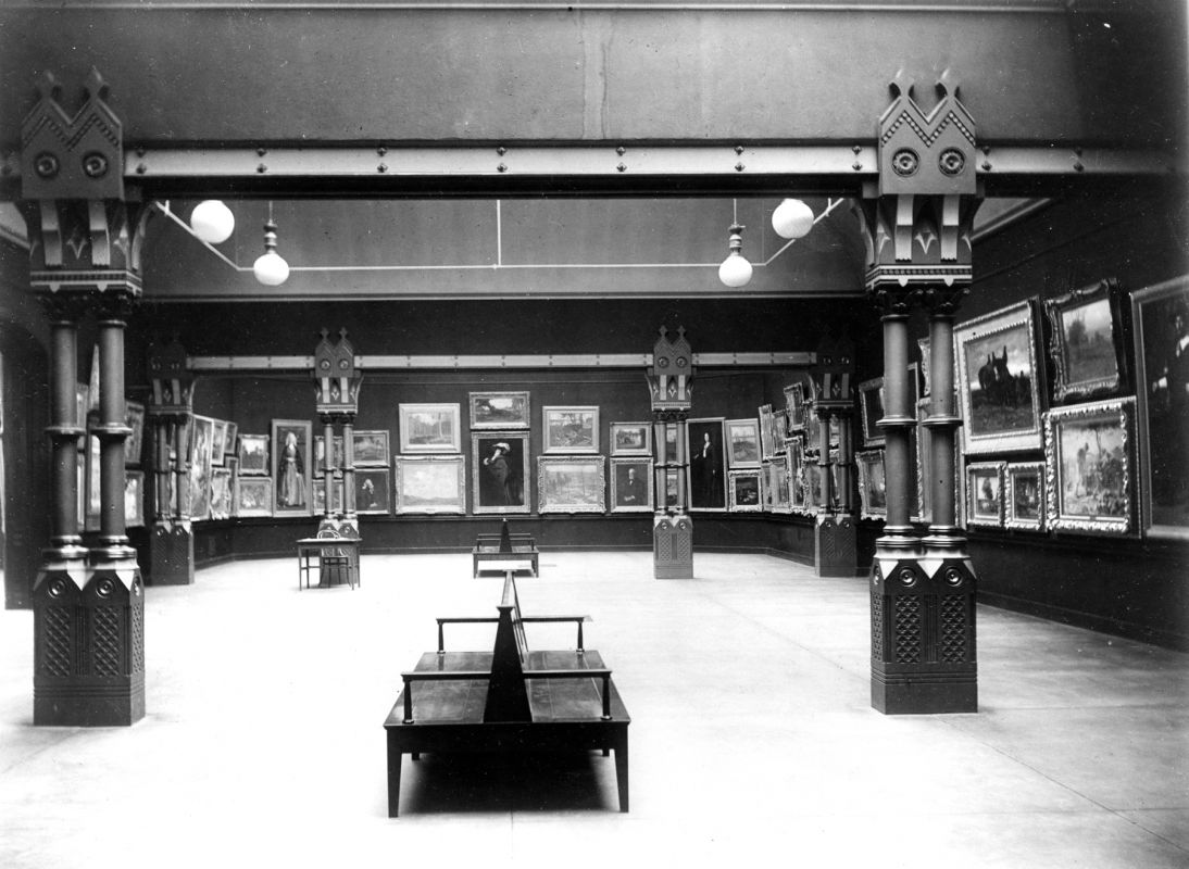 An installation photo taken of the 101st Annual Exhibition in 1906.
