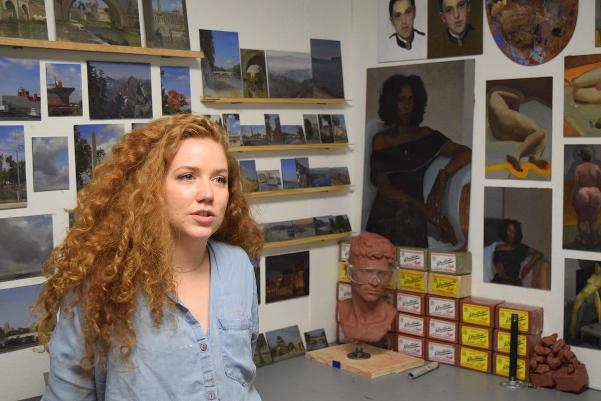 Kelly Micca (BFA '20) in the studio.