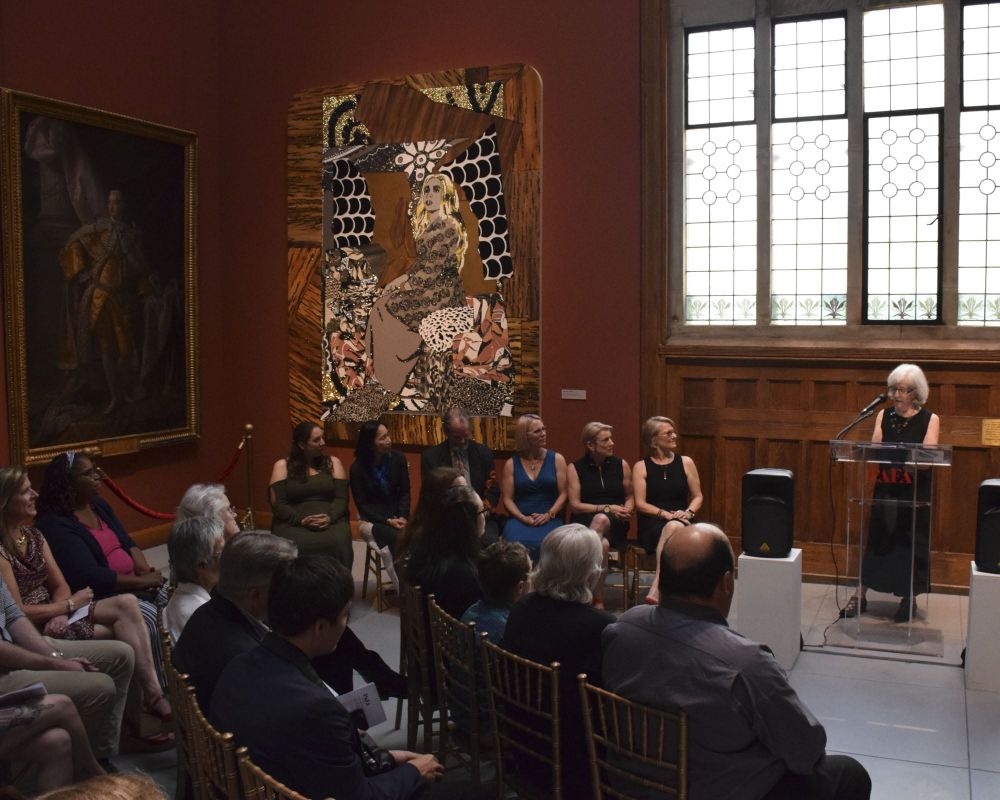 Judith Brodsky address graduating students from the Low-Residency MFA program.