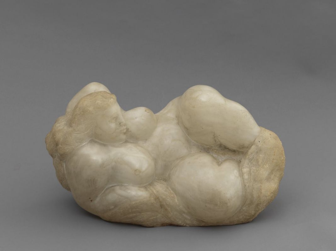 John Rhoden, "Cloud Woman" (1947). Alabaster, 10 ¼ x 20 ½ x 10 inches.