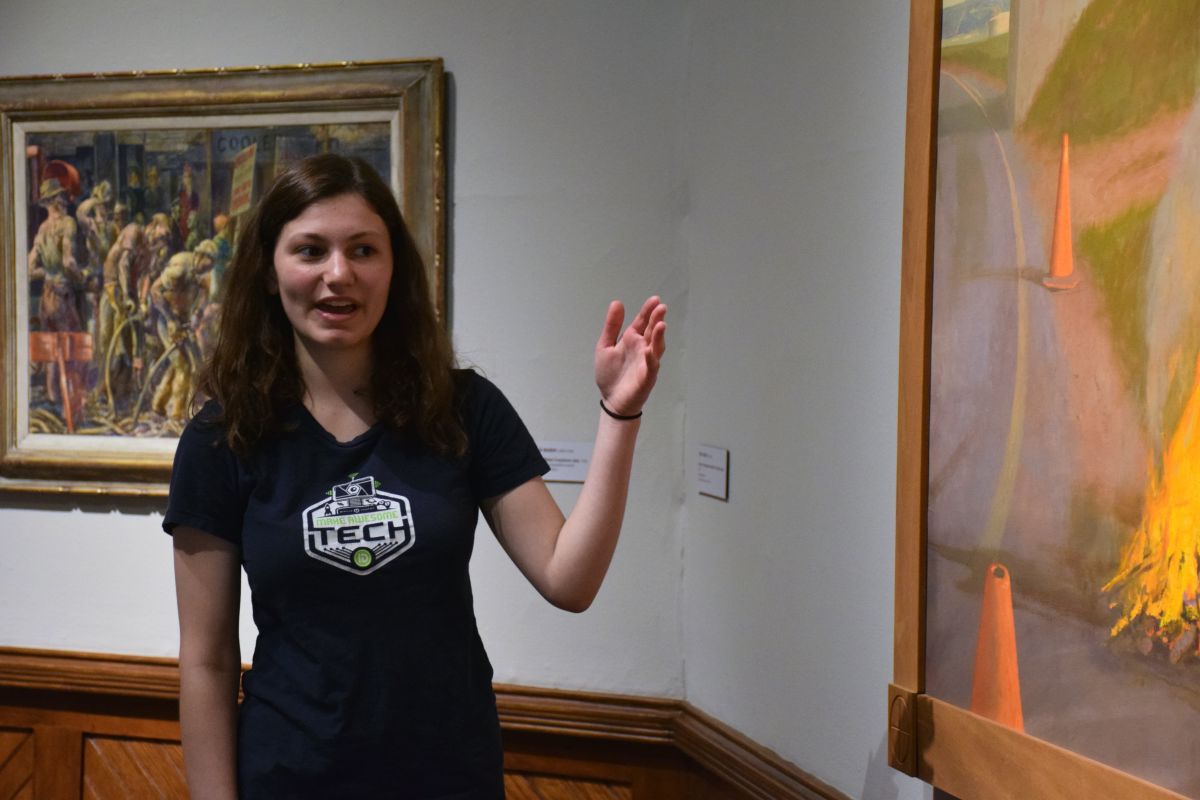 Philadelphia Virtual Academy students giving tours as part of the Student Docent Program