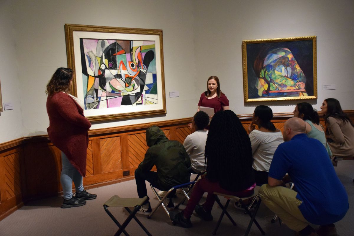 Philadelphia Virtual Academy students giving tours as part of the Student Docent Program