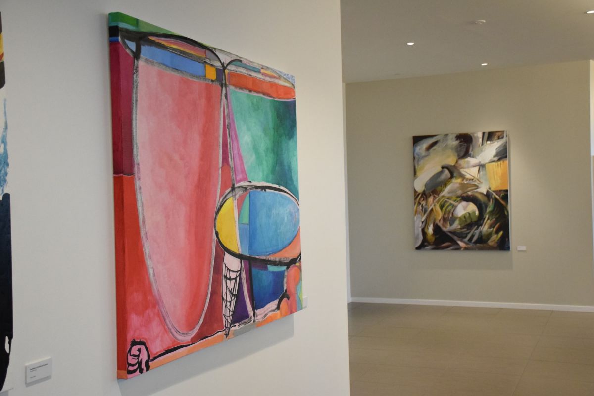 Installation view of "Song of Colors" at FMC Corporation.