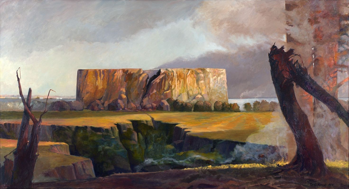 American Landscape, oil on canvas, 45 x 75 in, 2001