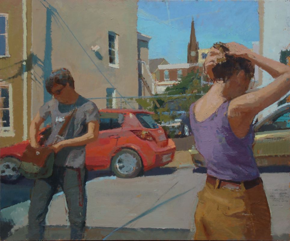 Couple, Manayunk, oil on linen, 40 x 48 in, 2014