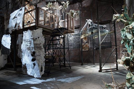 Installation view of solo exhibition Reverse Subterrestrial, 2017 at The Chimney NYC, Brooklyn (photo by Hirofumi Kariya)