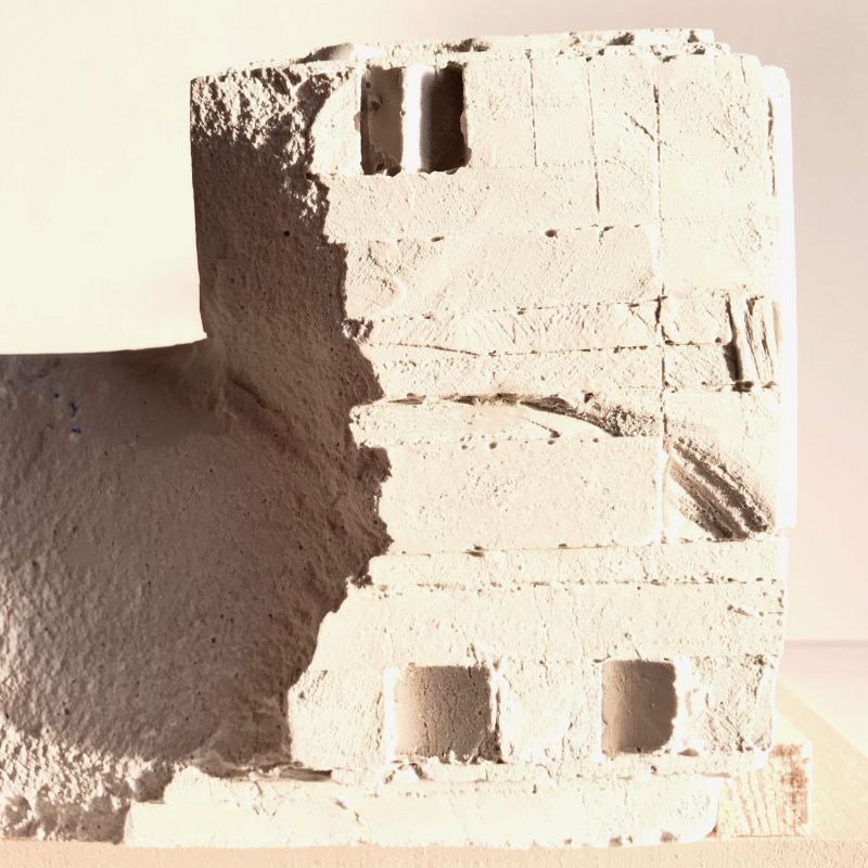 maquette for the sadness of palestine, plaster, 2020