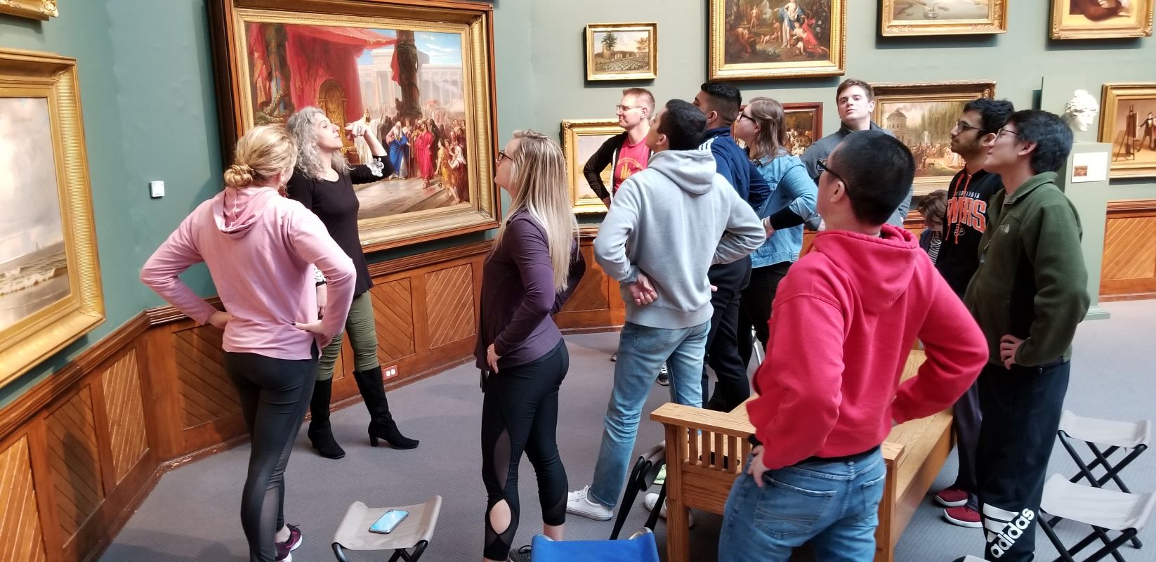 CMSRU students acting out a PAFA painting