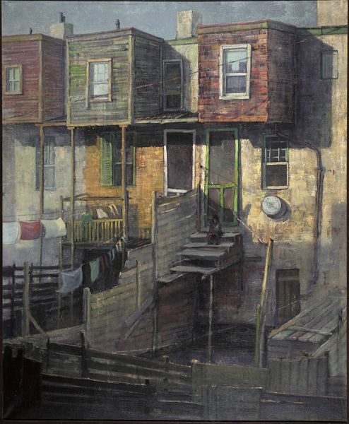 Louis B. Sloan, (1932-2008)  Backyards, 1955  Oil on canvas  44 x 36 in. (111.8 x 91.4 cm  Gift of Louis C. Sunstein, 1955.8.3