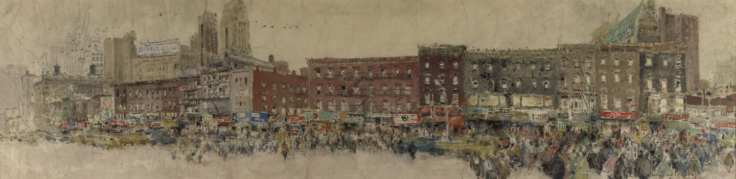 Chen Chi, (1912-2005)  Avenue of the Americas, New York, 1954  Watercolor and gouache on rice paper  13 7/16 x 53 1/8 in. (34.08045 x 134.9375 cm.)  John Lambert Fund Purchase, 1959.2