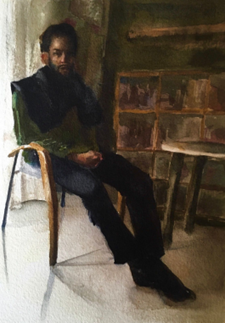 seated figure painting