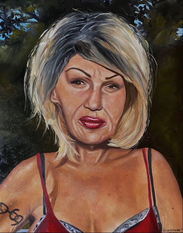 Portrait of prostitute from photo