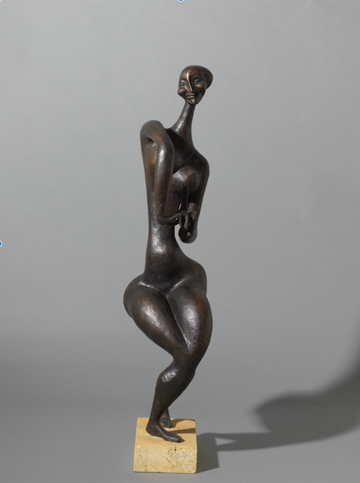 Bronze sculpture of a female dancer. 