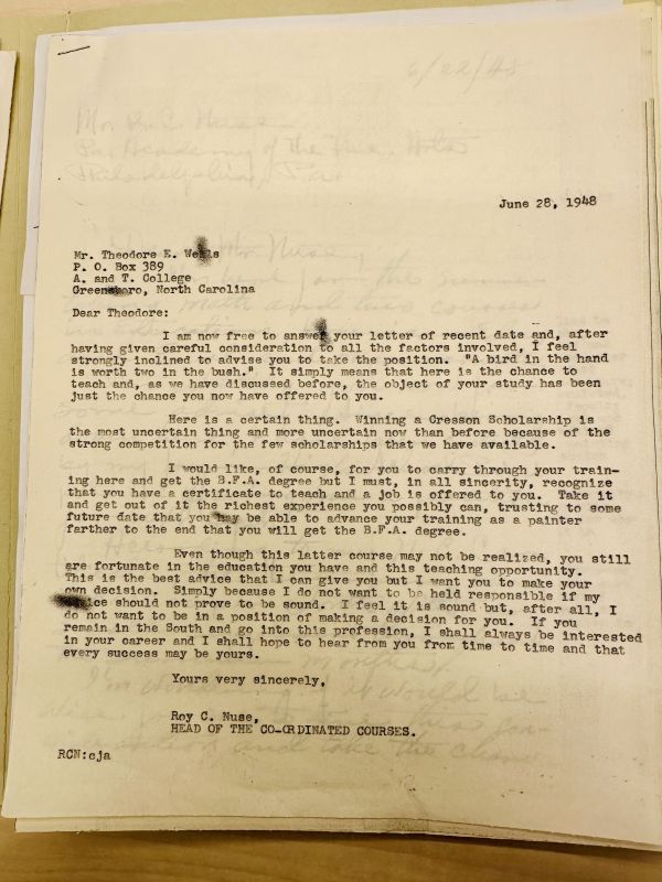 Letter from Roy C. Nuse to Theodore E. Wells.