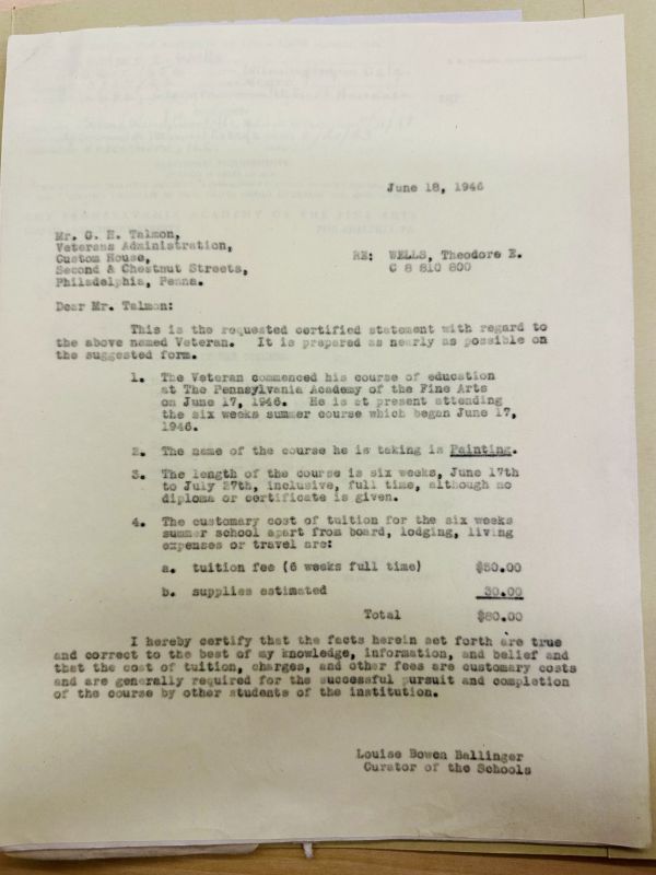 Letter from Louise Bowen Ballinger to G.H. Talmon.
