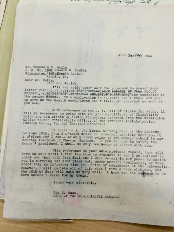 Letter from Roy C. Nuse to Theodore E. Wells