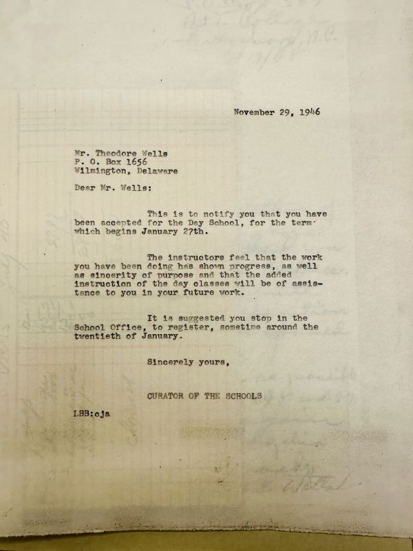 Letter to Theodore E. Wells.