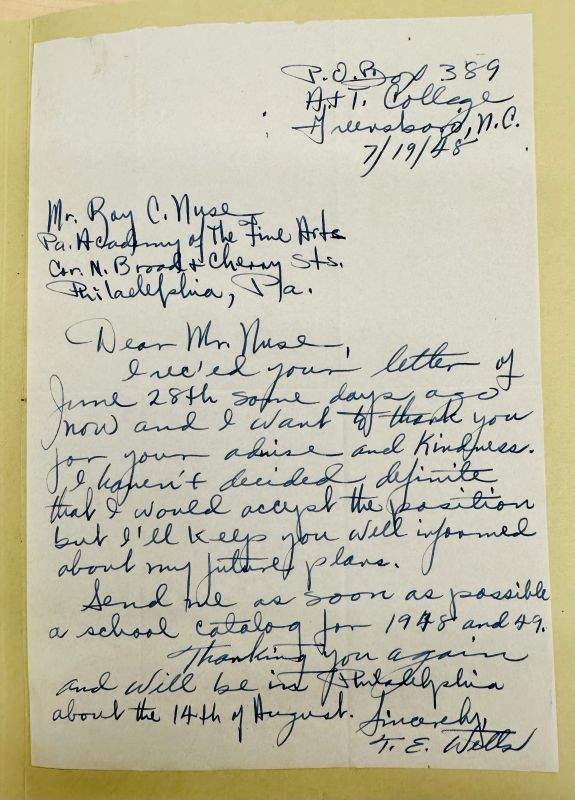 Letter to Roy C. Nuse from Theodore E. Wells.