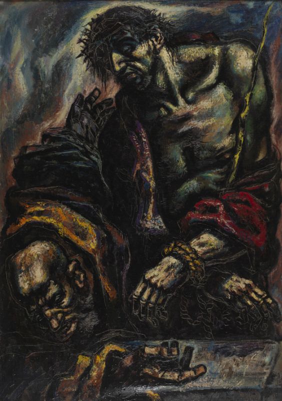 Umberto Romano, Ecce Homo, 1947, oil on canvas, 40 x 28 1/2 in. Gift of Dr. and Mrs. Abraham J. Rosenfeld in honor of their son, Richard © artist or artist's estate, 1953.17.
